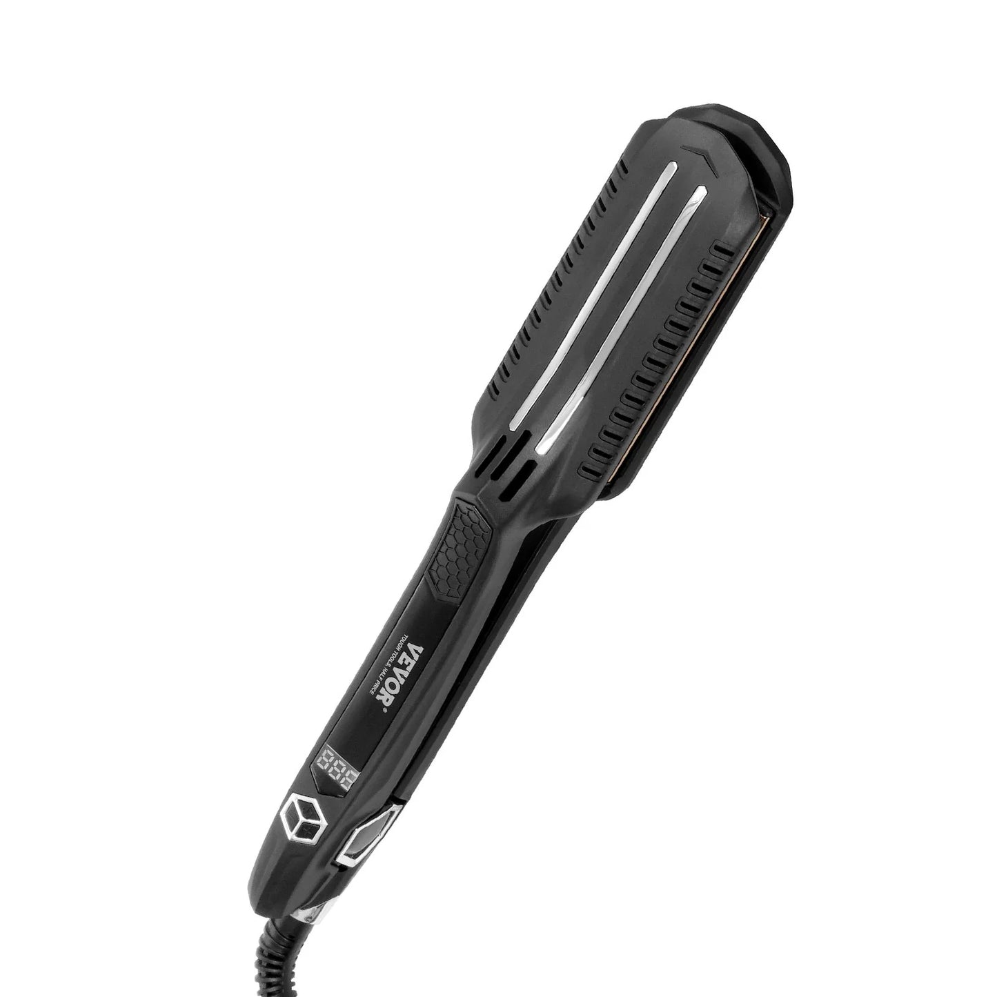 VEVOR Professional 1.5-Inch Titanium Hair Straightener with Dual Infrared Technology, LCD Display, 19 Temperature Settings (210°F to 450°F), Dual Voltage (110V/240V) - Ideal for Salon, Home, and Travel Use