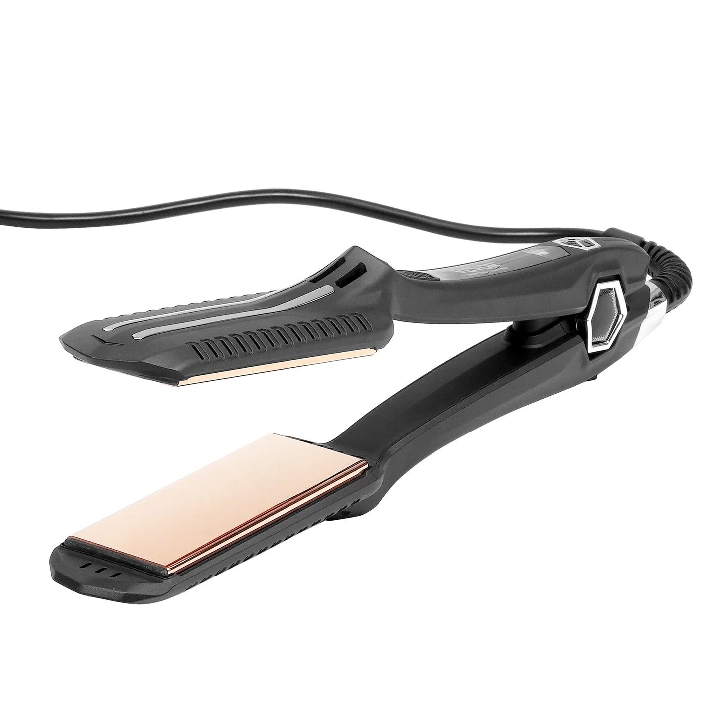 VEVOR Professional 1.5-Inch Titanium Hair Straightener with Dual Infrared Technology, LCD Display, 19 Temperature Settings (210°F to 450°F), Dual Voltage (110V/240V) - Ideal for Salon, Home, and Travel Use