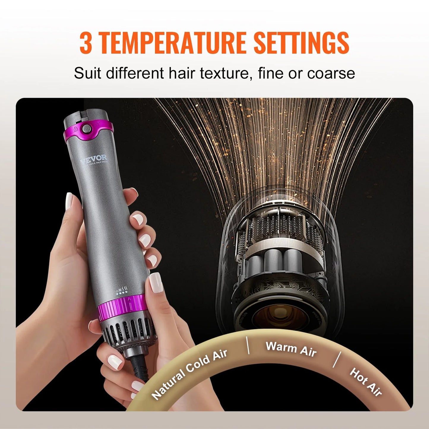 Vevor 5-in-1 Hair Dryer Brush and Hot Styler with Upgraded Negative Ion Technology for Curling