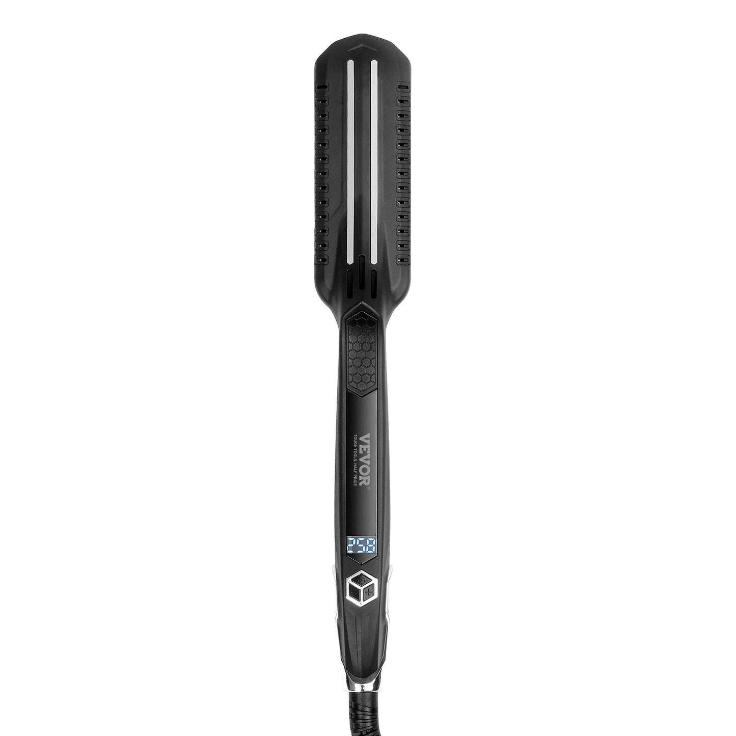 VEVOR Professional 1.5-Inch Titanium Hair Straightener with Dual Infrared Technology, LCD Display, 19 Temperature Settings (210°F to 450°F), Dual Voltage (110V/240V) - Ideal for Salon, Home, and Travel Use