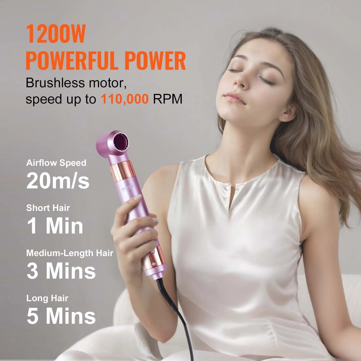 VEVOR 6-in-1 Multi-Function Hair Dryer Brush for Volumizing, Styling, and Curling