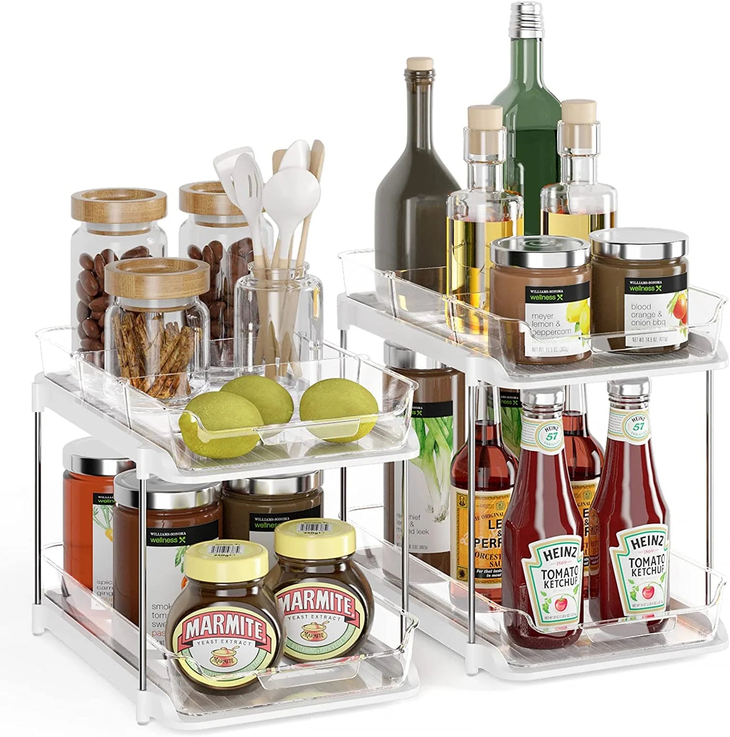 2 Tier Under Sink Organizer - Sliding Bathroom Sink