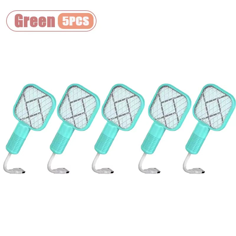 1-10PCS Portable Mosquito Killer Electric Fly Swatter Night Light Function USB Charging Insect Trap for Home Bedroom Patio