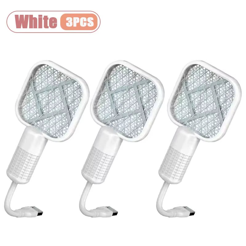 1-10PCS Portable Mosquito Killer Electric Fly Swatter Night Light Function USB Charging Insect Trap for Home Bedroom Patio