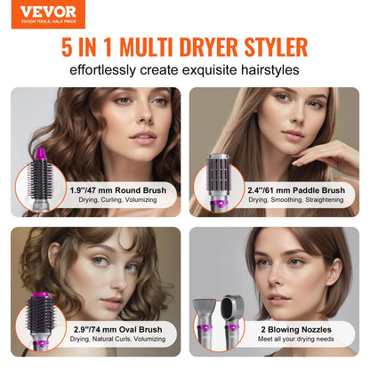 Vevor 5-in-1 Hair Dryer Brush and Hot Styler with Upgraded Negative Ion Technology for Curling