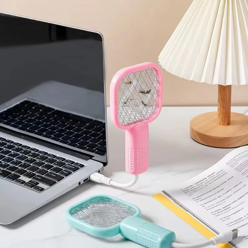 1-10PCS Portable Mosquito Killer Electric Fly Swatter Night Light Function USB Charging Insect Trap for Home Bedroom Patio