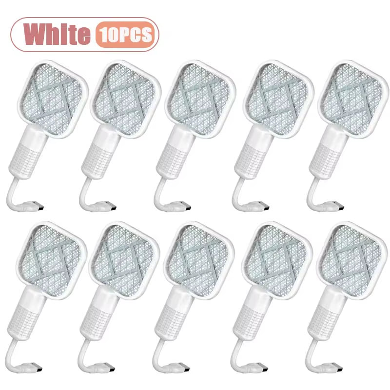 1-10PCS Portable Mosquito Killer Electric Fly Swatter Night Light Function USB Charging Insect Trap for Home Bedroom Patio