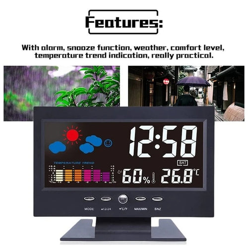 Smart LED Alarm Clock with Temperature & Humidity Display