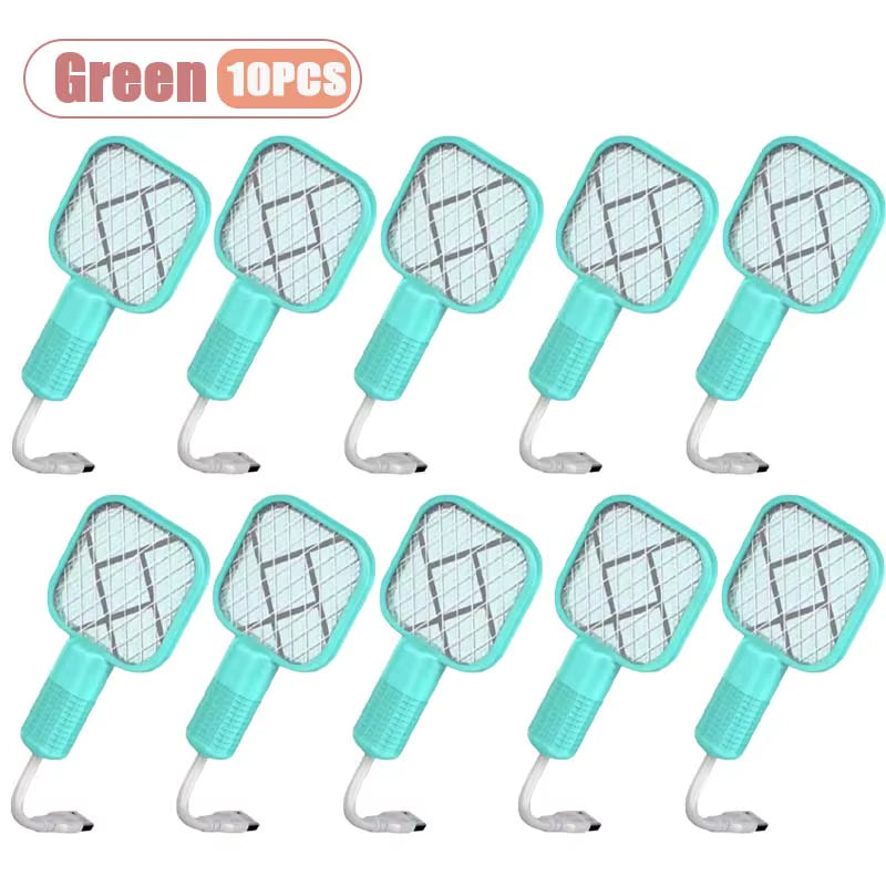 1-10PCS Portable Mosquito Killer Electric Fly Swatter Night Light Function USB Charging Insect Trap for Home Bedroom Patio