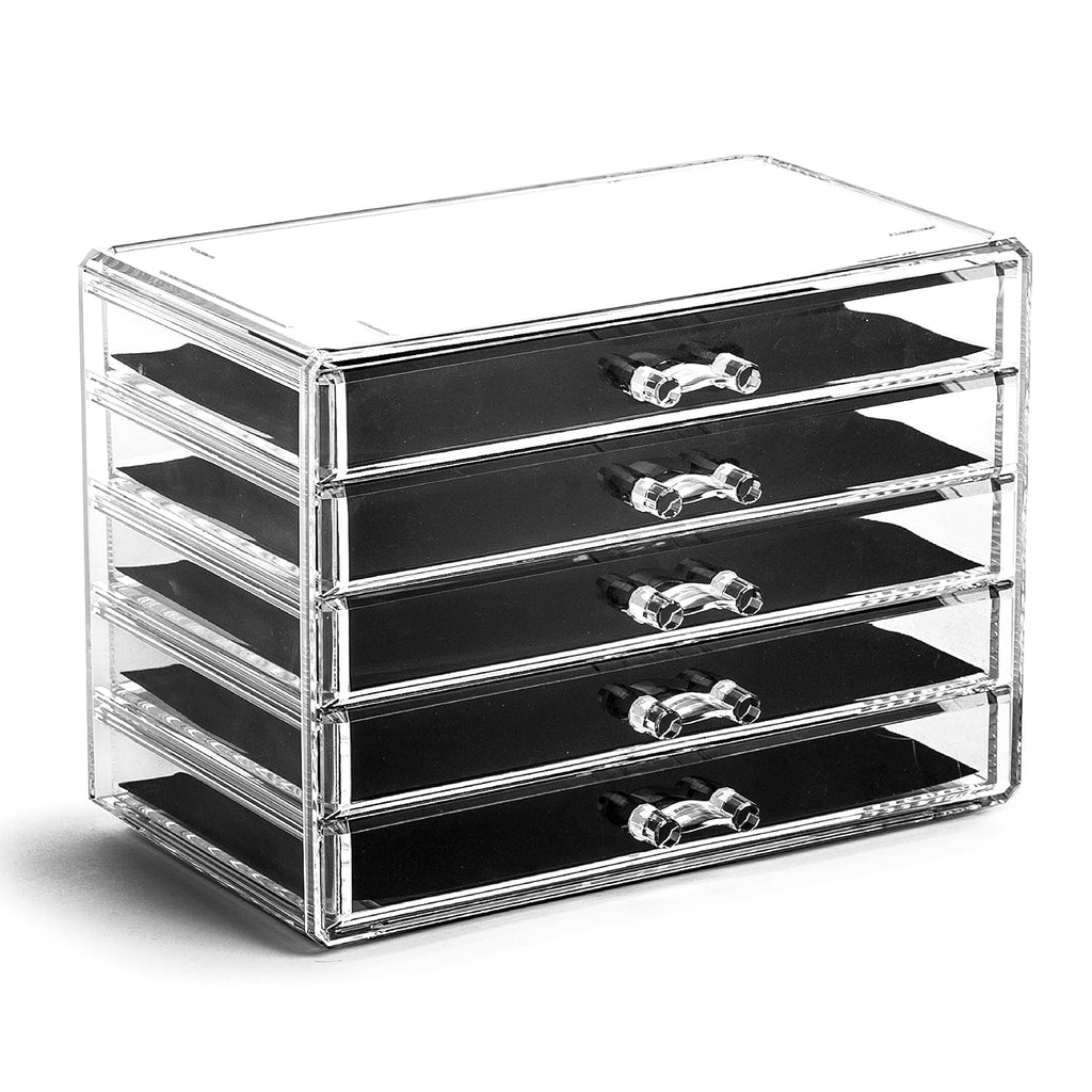 5 Drawer Acrylic Makeup Organizer - Clear Beauty Storage Box