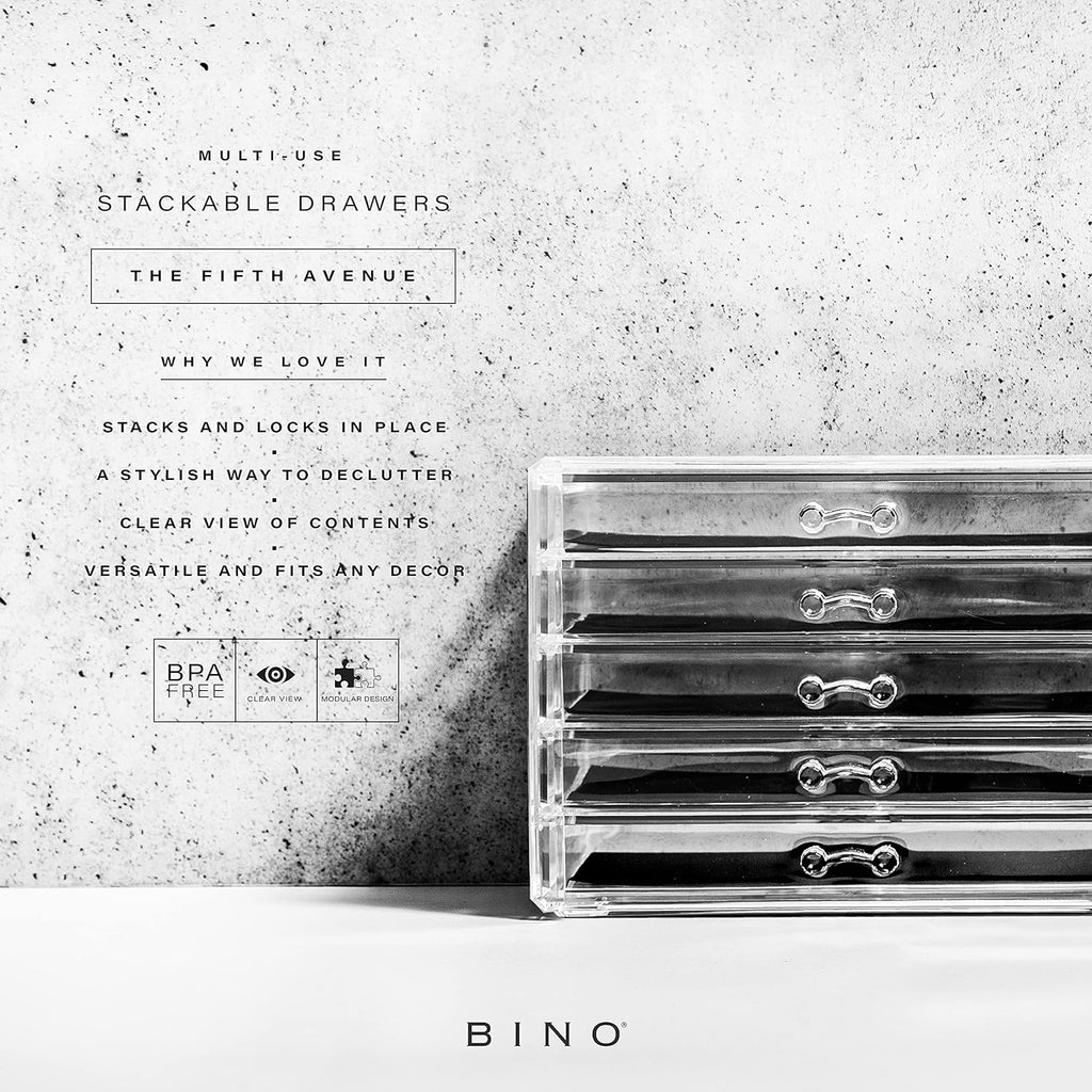 5 Drawer Acrylic Makeup Organizer - Clear Beauty Storage Box