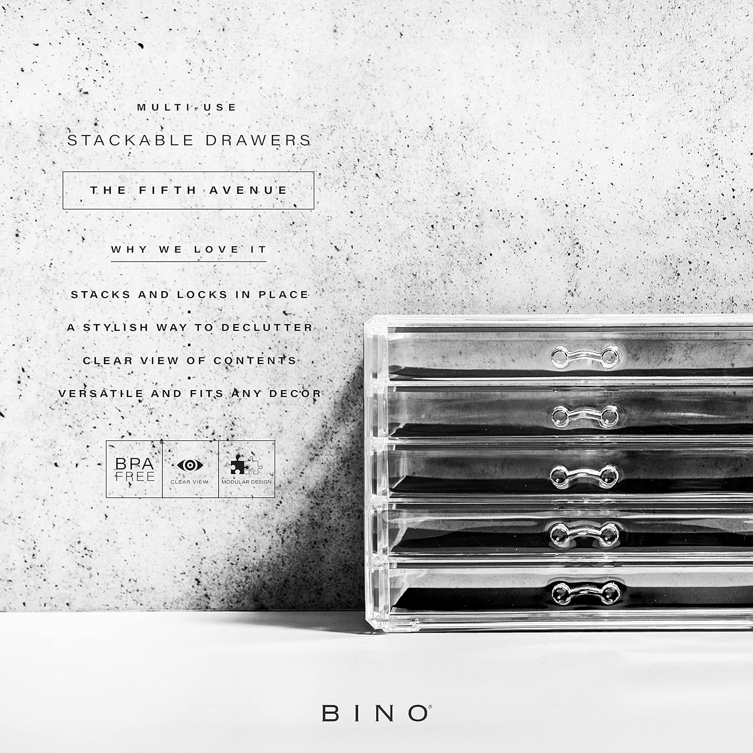 5 Drawer Acrylic Makeup Organizer - Clear Beauty Storage Box