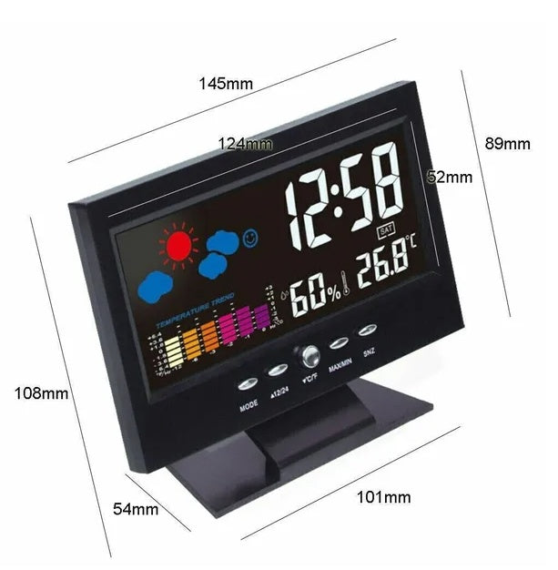 Smart LED Alarm Clock with Temperature & Humidity Display