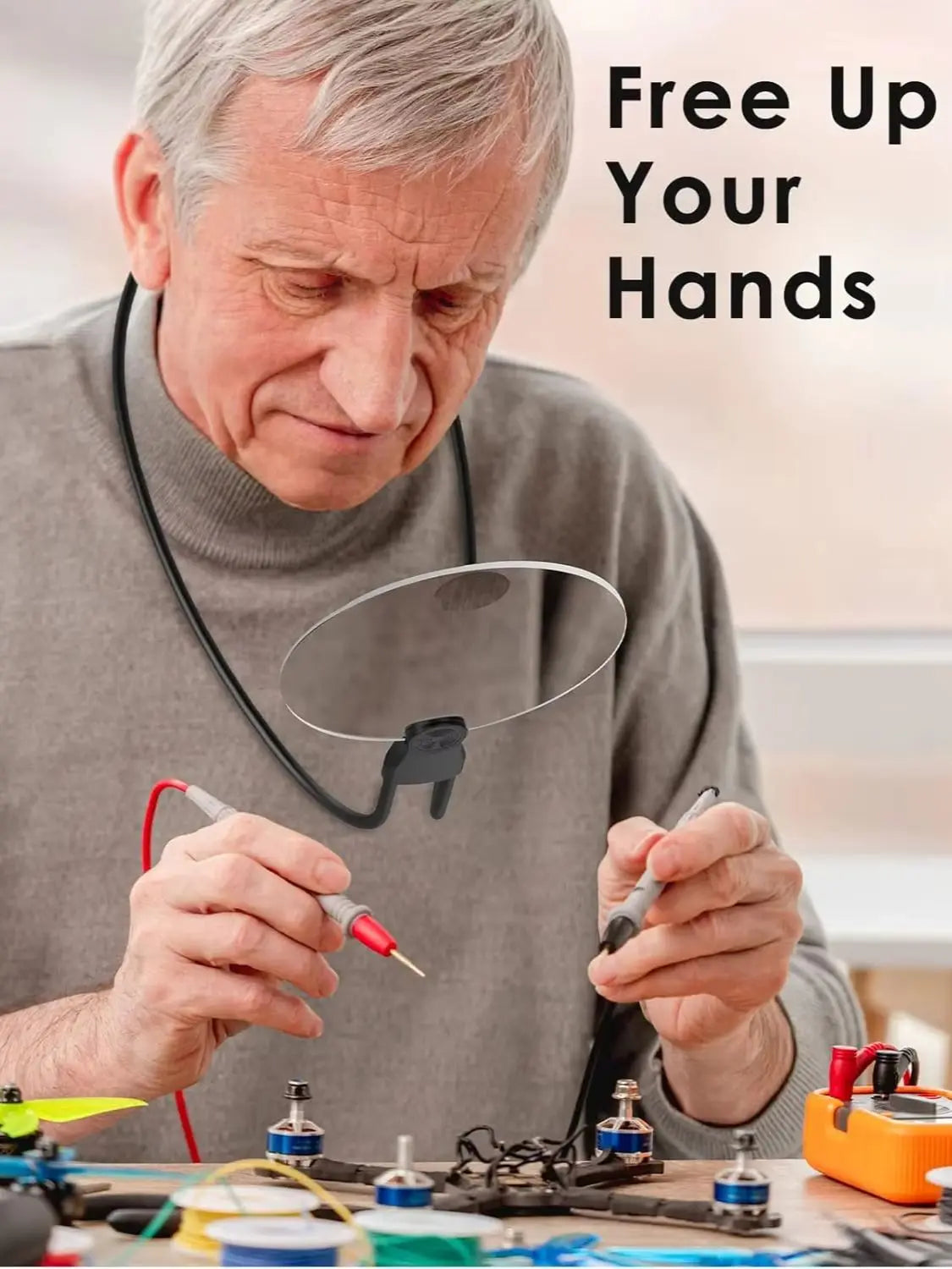 10X Hands Free Magnifying Glass for Neck Wear, Magnifier for Reading, Sewing, Cross Stitch, Inspection, Repair.(4.33Inch)