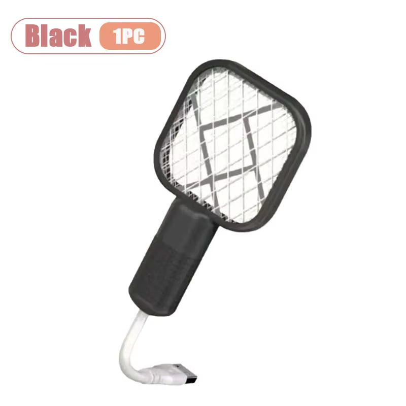 1-10PCS Portable Mosquito Killer Electric Fly Swatter Night Light Function USB Charging Insect Trap for Home Bedroom Patio
