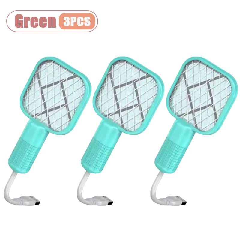 1-10PCS Portable Mosquito Killer Electric Fly Swatter Night Light Function USB Charging Insect Trap for Home Bedroom Patio