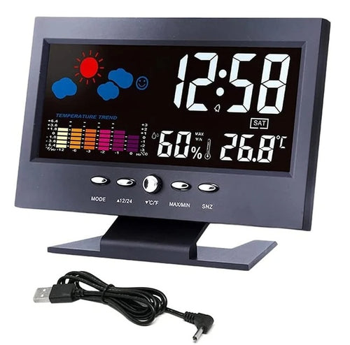 Smart LED Alarm Clock with Temperature & Humidity Display