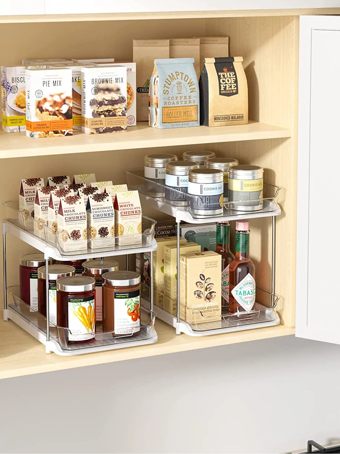 2 Tier Under Sink Organizer - Sliding Bathroom Sink